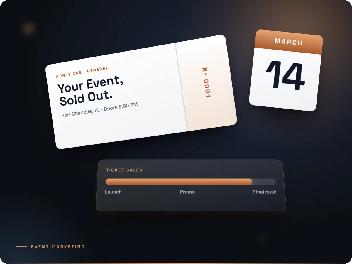 Event marketing: ticketing, promotion and launch timeline