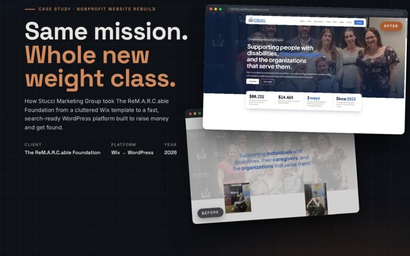 ReM.A.R.C.able Foundation website rebuild case study cover by Stucci Marketing Group